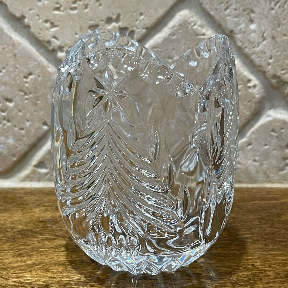 Mikasa crystal Christmas tree candle holder